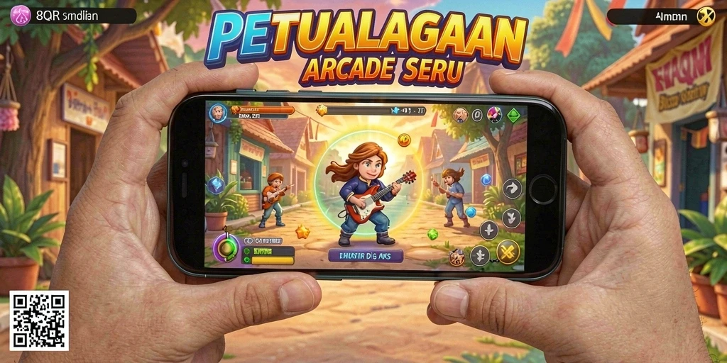 Tampilan gameplay seru di 8QR dengan rintangan yang menantang.
