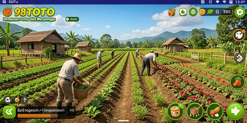 Tangkapan layar 98TOTO menampilkan ladang yang subur dan aktif.