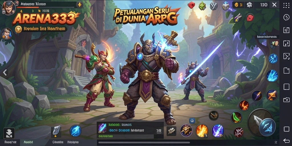Tampilan aksi menakjubkan dalam gameplay ARPG ARENA333.