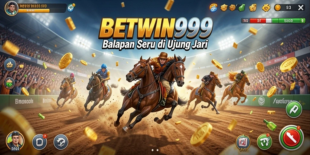 Gameplay Racing BETWIN999 dengan aksi kecepatan tinggi dan mobil yang kustomisasi.