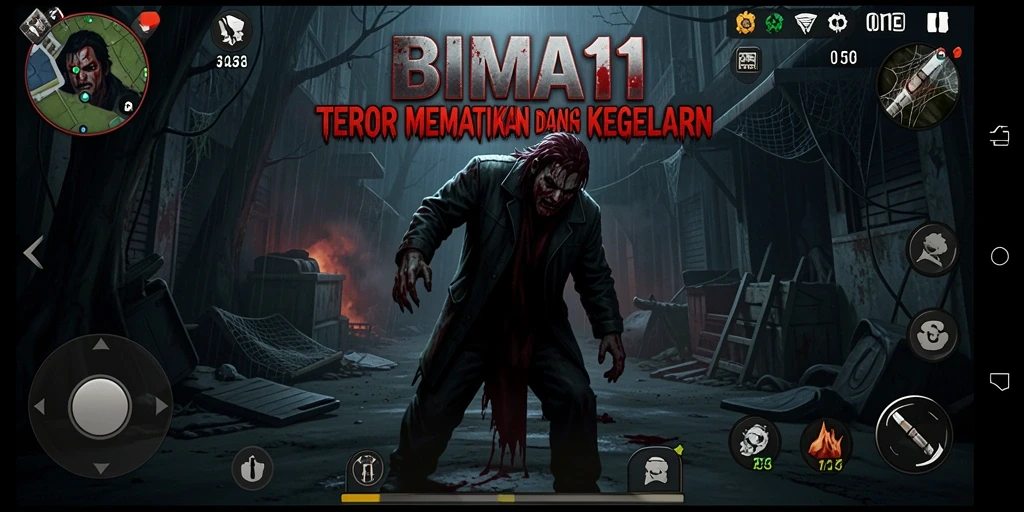 Screenshot menunjukkan ketegangan saat menjelajahi tempat angker BIMA11.
