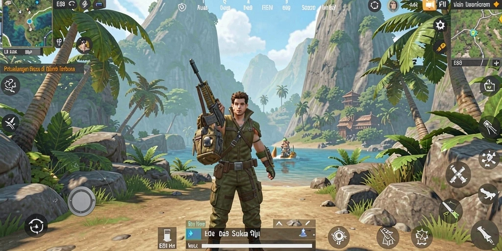 Tampilan gameplay E88 yang menakjubkan dalam dunia terbuka.