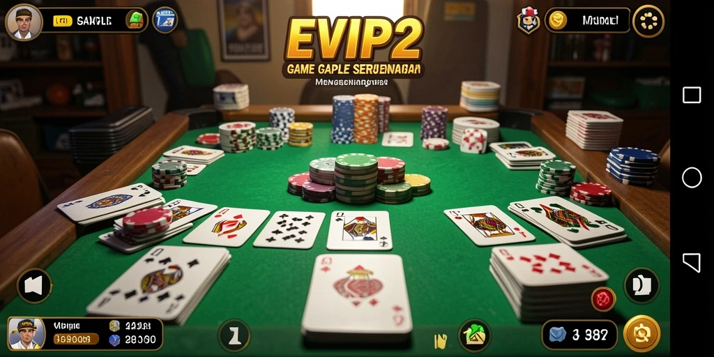 Tampilan gameplay Gaple yang menarik dan interaktif di EVIP2.