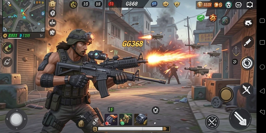 Tampilan gameplay GG368 yang dinamis dan mendebarkan.