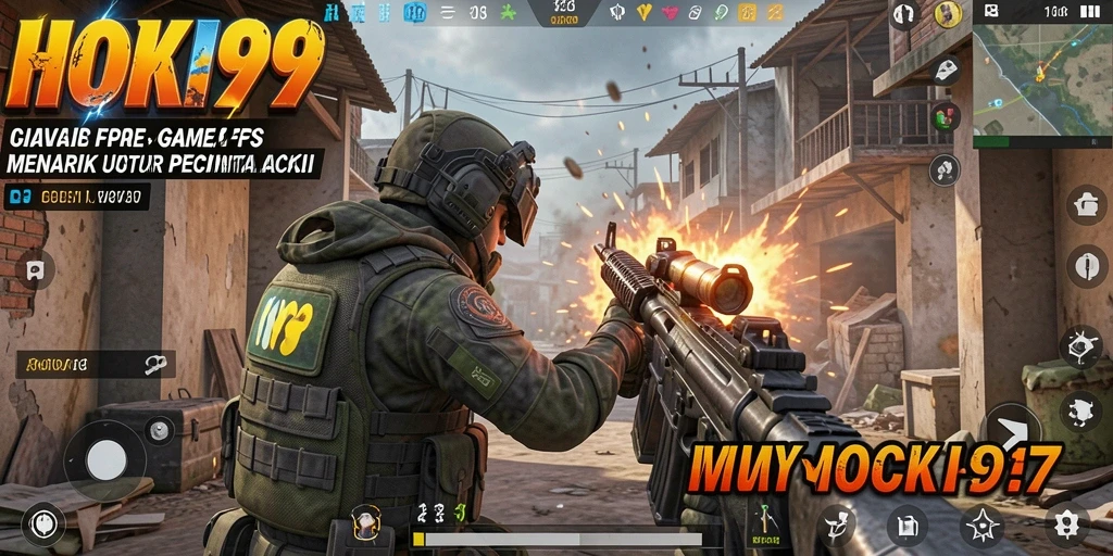 Screenshot gameplay HOKI99 yang menampilkan aksi seru di medan perang.