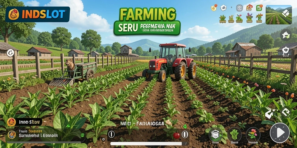 Gameplay Farming yang seru dan menantang di INDSLOT.