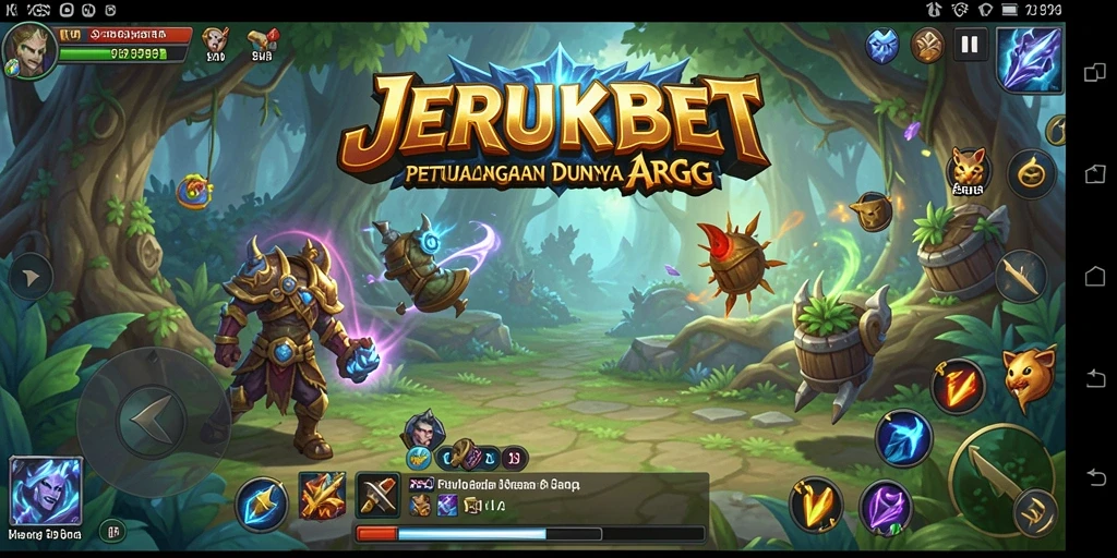 Tampilan epik dari gameplay ARPG JERUKBET.