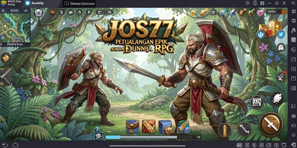 Screenshot JOS77 menampilkan aksi pertempuran seru dalam RPG.
