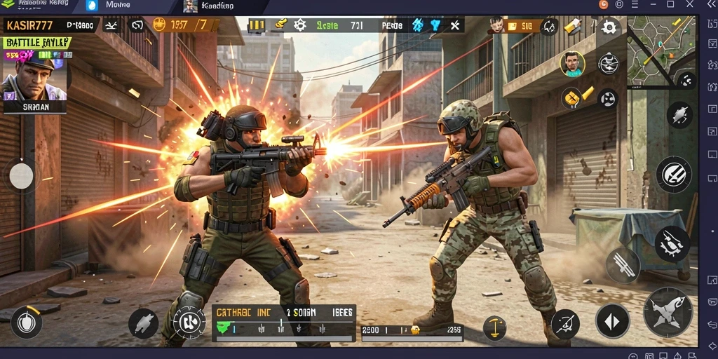 Tampilan gameplay intens di arena Battle Royale KASIR777.