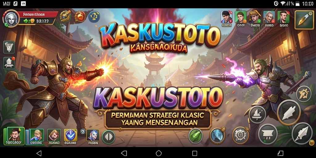 Tampilan screenshot permainan KASKUSTOTO yang menunjukkan pertempuran strategis.