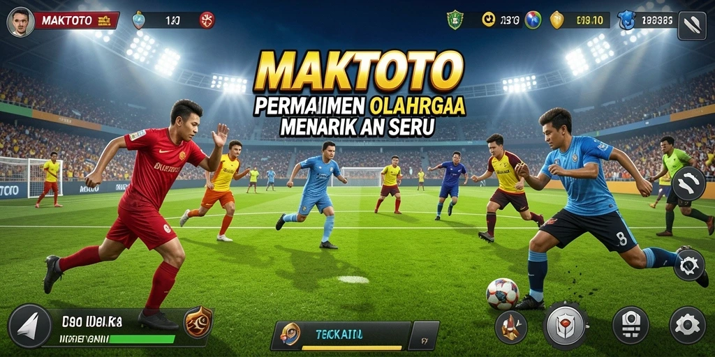 Screenshot MAKTOTO menampilkan pemain beraksi dalam permainan olahraga yang seru.
