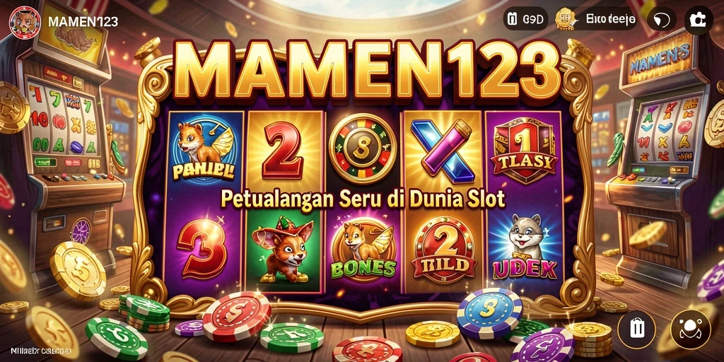 Tampilan mendebarkan gameplay MAMEN123 di mesin slot.