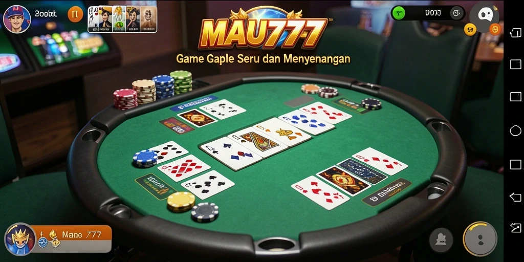 Tangkapan layar gameplay MAU777 menampilkan suasana seru permainan Gaple.