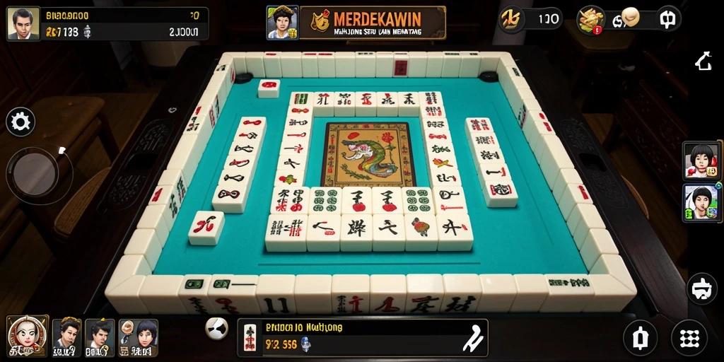 Tampilan gameplay menarik dari MERDEKAWIN dengan nuansa Mahjong.