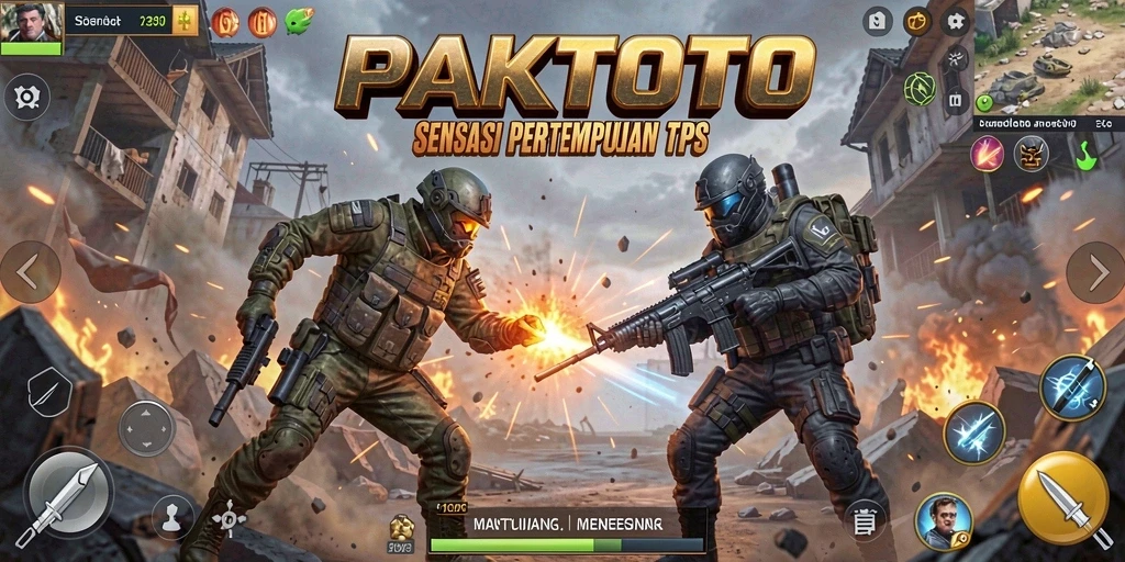 Screenshot PAKTOTO menampilkan pertempuran seru di medan perang TPS.