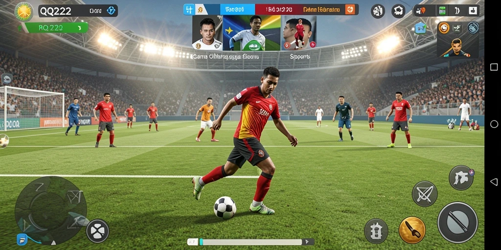 Screenshot gameplay menampilkan aksi seru dalam pertandingan olahraga.