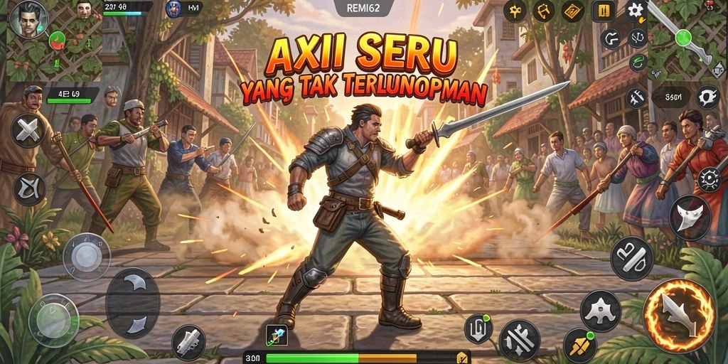 Tampilan utama gameplay REMI62 dengan aksi mendebarkan.