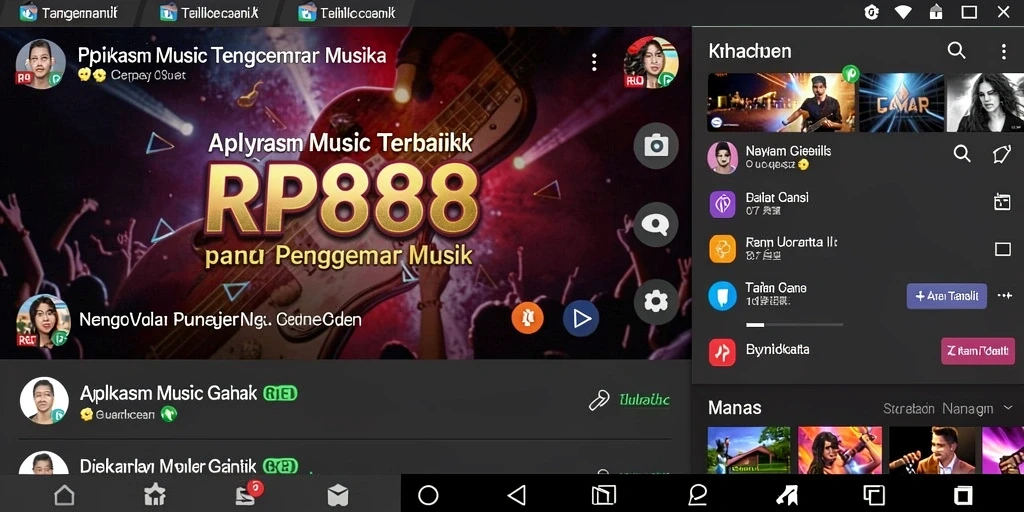 Screenshot gameplay RP888 menampilkan pengalaman bermain musik yang interaktif.