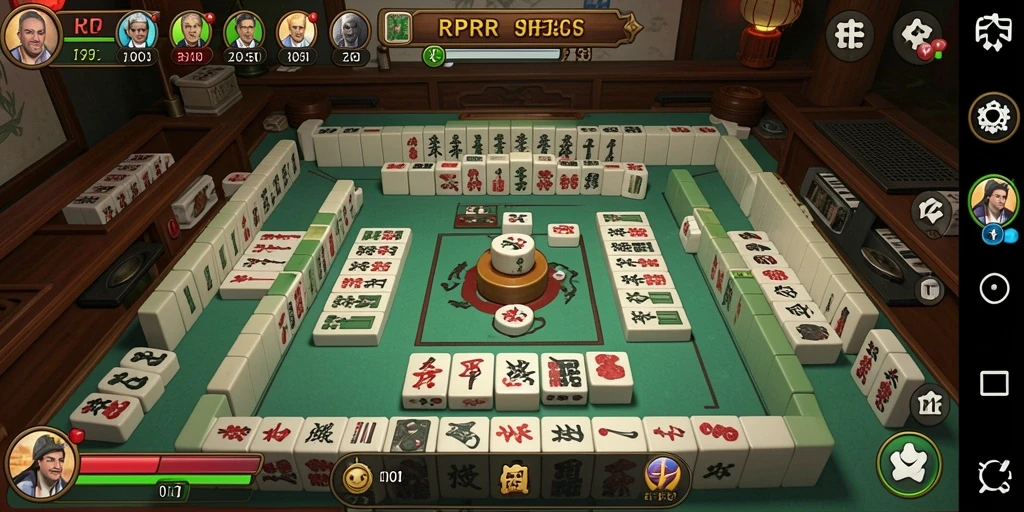 Screenshot dari gameplay menarik RPRR yang menunjukkan aksi Mahjong.