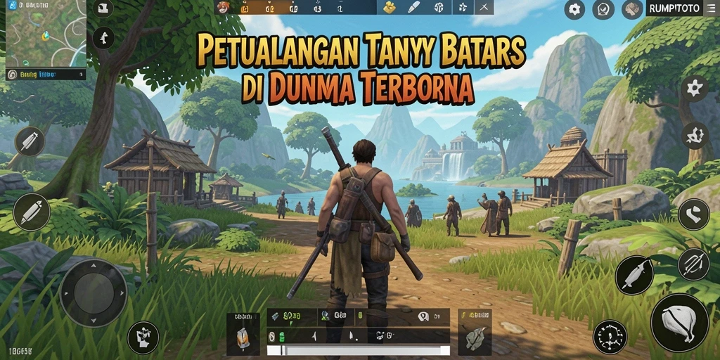 Screenshot RUMPITOTO menampilkan pemain menjelajahi dunia terbuka yang luas.