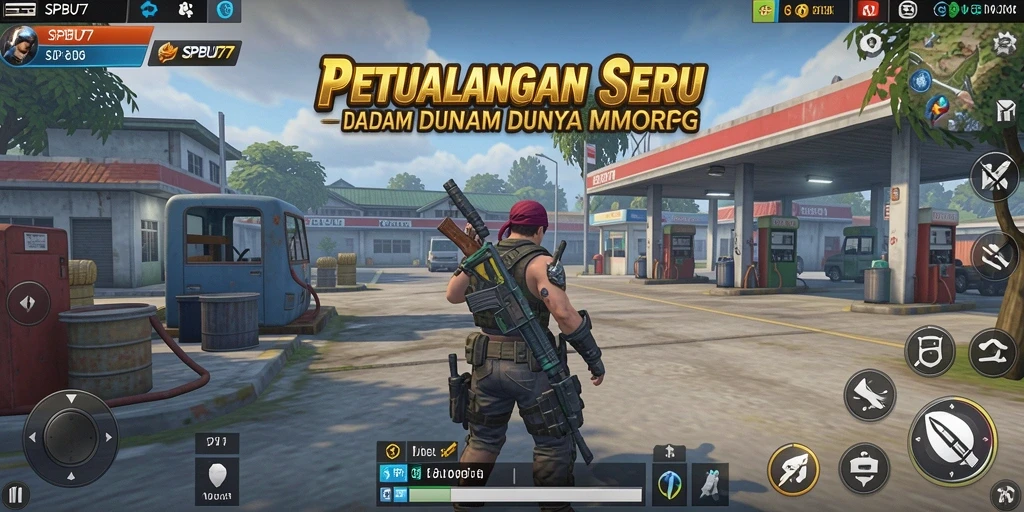 Tangkapan layar SPBU77 menunjukkan karakter dalam aksi pertempuran MMORPG.