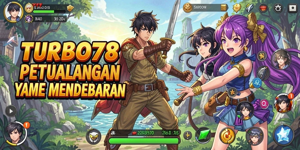 Tampilan permainan <strong>TURBO78</strong> yang menarik dengan aksi karakter Anime.