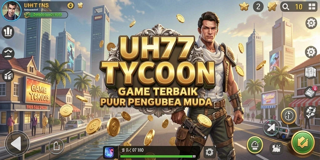 Tangkapan layar UH77 menampilkan pengguna yang berinteraksi dengan elemen permainan Tycoon.