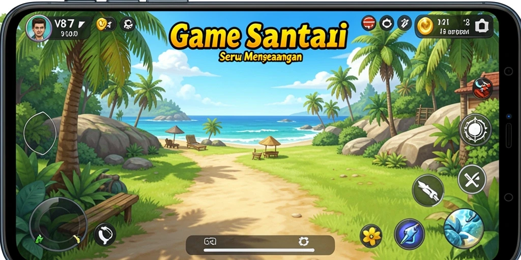 Screenshot utama V87 menampilkan keseruan gameplay Casual yang penuh warna.