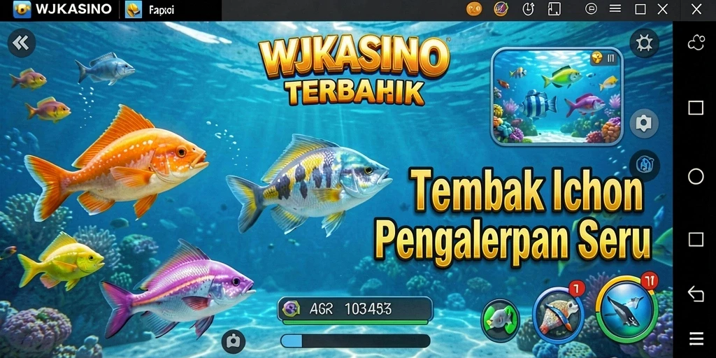 Tampilan gameplay WJKASINO dengan aksi seru menangkap ikan.