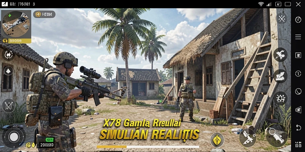 Screenshot gameplay X78 menampilkan grafis simulasi yang realistis dan interaktif.